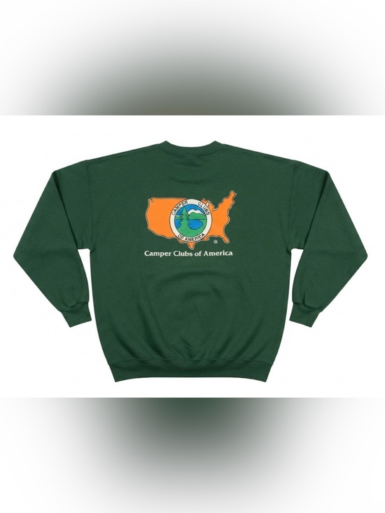 Other - Camper Clubs‎ of America Sweatshirt Green Hanes Ultimate Cotton Vintage USA Map
